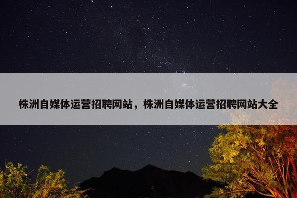 株洲自媒体运营招聘网站，株洲自媒体运营招聘网站大全