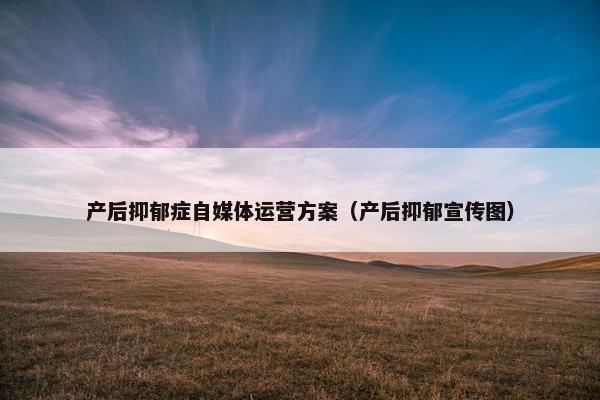 产后抑郁症自媒体运营方案（产后抑郁宣传图）