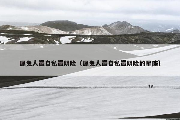 属兔人最自私最阴险（属兔人最自私最阴险的星座）