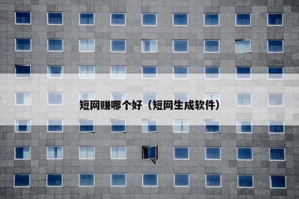 短网赚哪个好（短网生成软件）