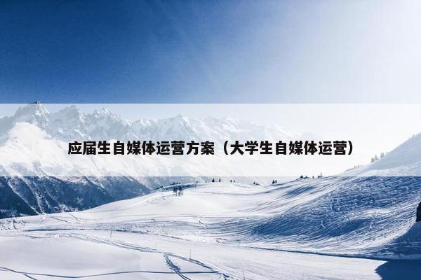 应届生自媒体运营方案（大学生自媒体运营）