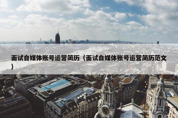 面试自媒体账号运营简历（面试自媒体账号运营简历范文）
