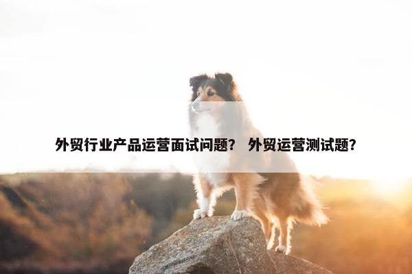 外贸行业产品运营面试问题？ 外贸运营测试题？