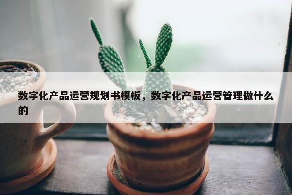 数字化产品运营规划书模板，数字化产品运营管理做什么的