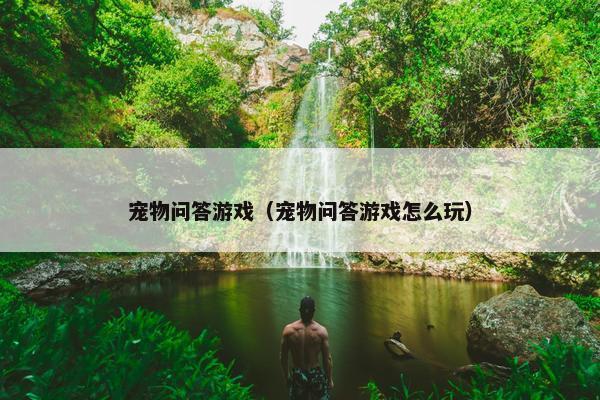 宠物问答游戏（宠物问答游戏怎么玩）