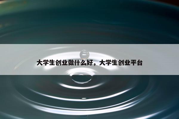 大学生创业做什么好，大学生创业平台