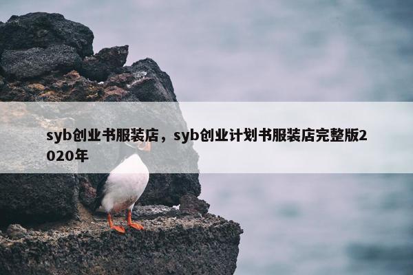 syb创业书服装店，syb创业计划书服装店完整版2020年