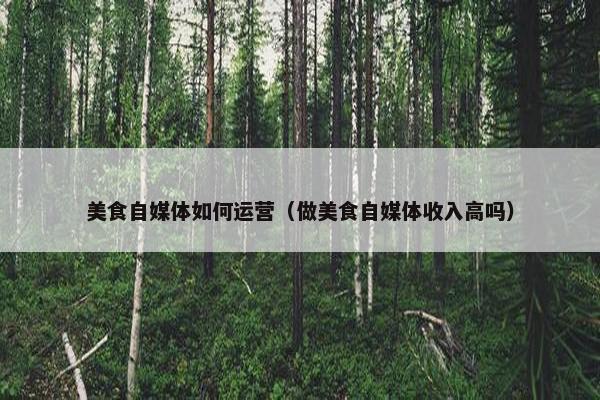 美食自媒体如何运营（做美食自媒体收入高吗）