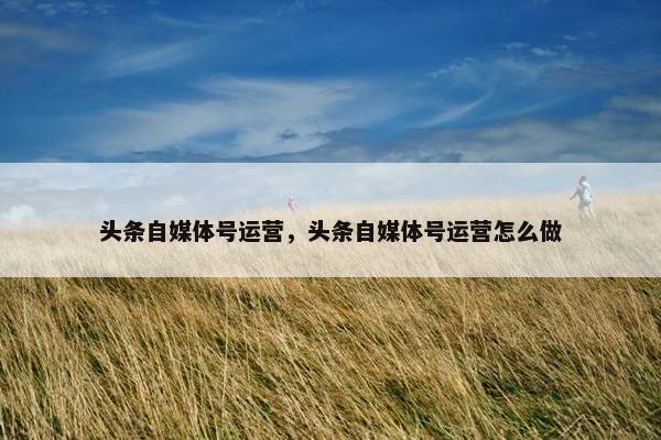 头条自媒体号运营，头条自媒体号运营怎么做