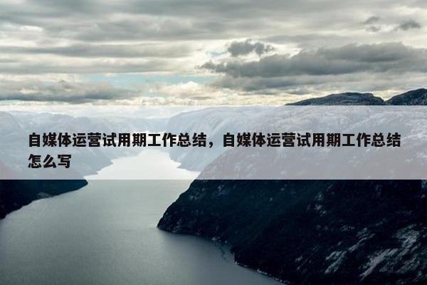 自媒体运营试用期工作总结，自媒体运营试用期工作总结怎么写