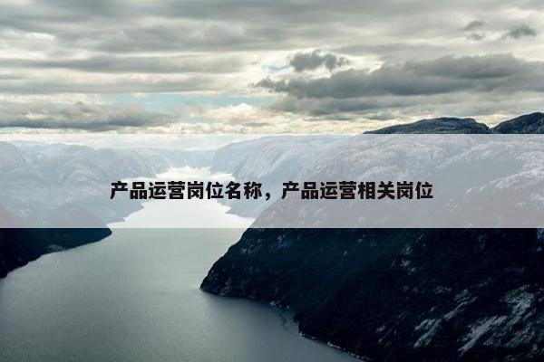 产品运营岗位名称，产品运营相关岗位