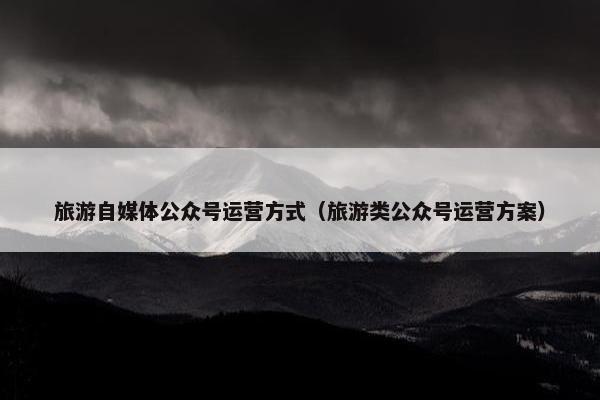 旅游自媒体公众号运营方式（旅游类公众号运营方案）