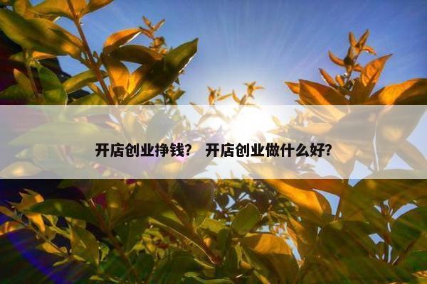 开店创业挣钱？ 开店创业做什么好？
