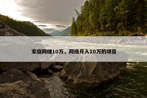 家庭网赚10万，网络月入10万的项目