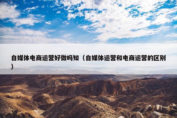 自媒体电商运营好做吗知（自媒体运营和电商运营的区别）