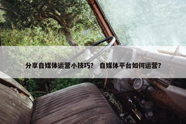 分享自媒体运营小技巧？ 自媒体平台如何运营？