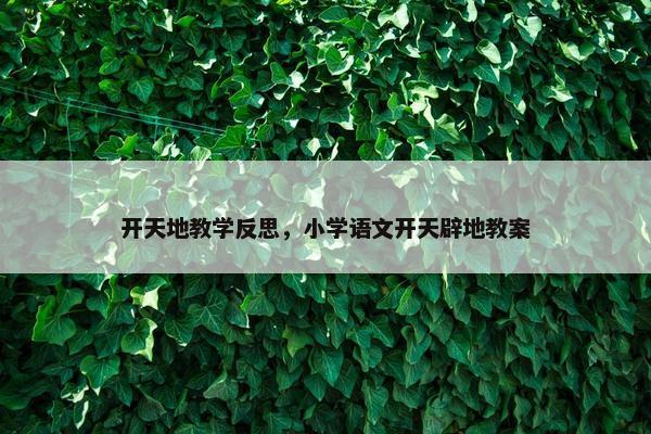 开天地教学反思，小学语文开天辟地教案