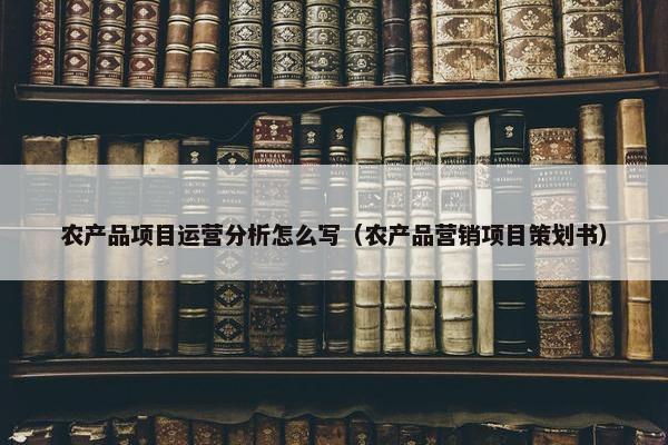 农产品项目运营分析怎么写（农产品营销项目策划书）