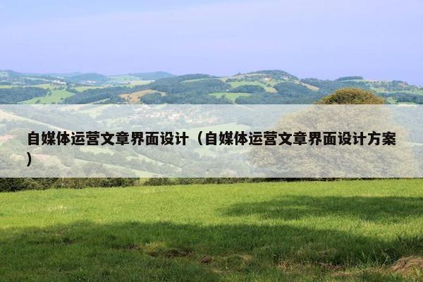 自媒体运营文章界面设计（自媒体运营文章界面设计方案）