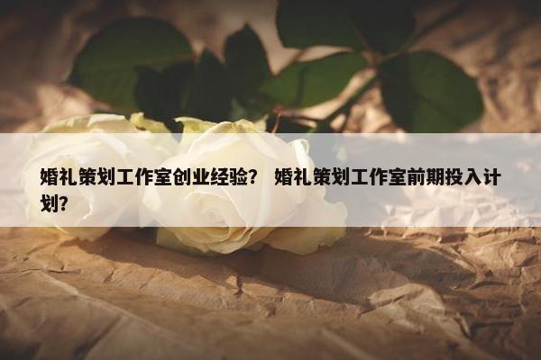 婚礼策划工作室创业经验？ 婚礼策划工作室前期投入计划？