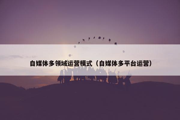 自媒体多领域运营模式（自媒体多平台运营）