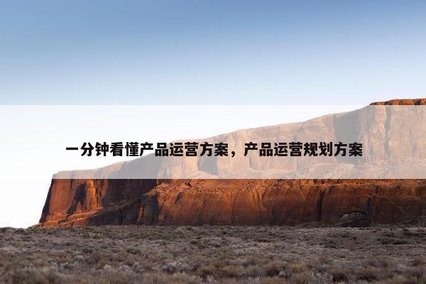 一分钟看懂产品运营方案，产品运营规划方案