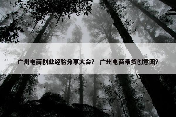 广州电商创业经验分享大会？ 广州电商带货创意园？