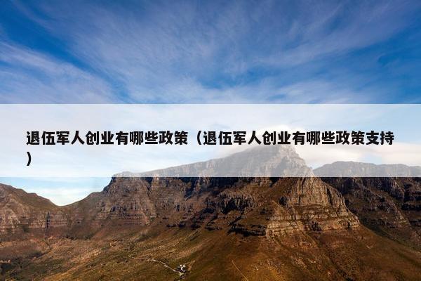 退伍军人创业有哪些政策（退伍军人创业有哪些政策支持）