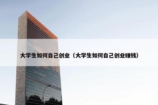 大学生如何自己创业（大学生如何自己创业赚钱）