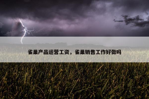 雀巢产品运营工资，雀巢销售工作好做吗