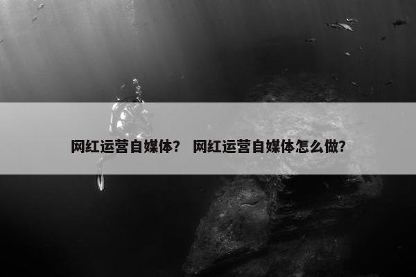 网红运营自媒体？ 网红运营自媒体怎么做？