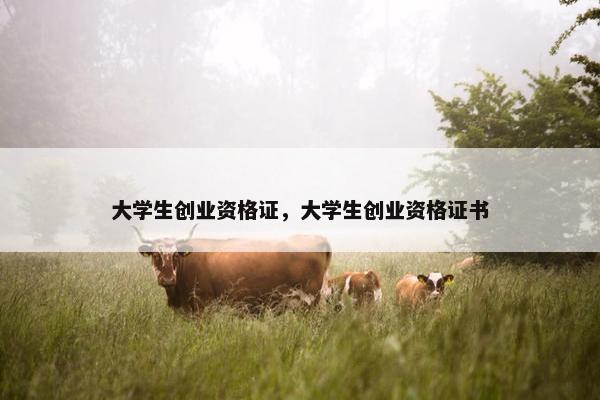 大学生创业资格证，大学生创业资格证书