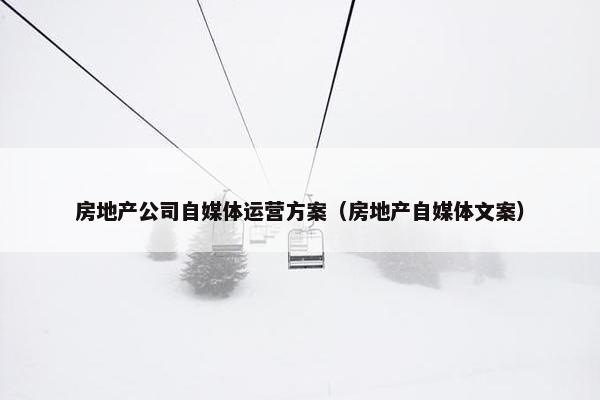房地产公司自媒体运营方案（房地产自媒体文案）