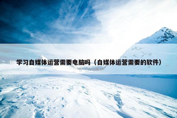 学习自媒体运营需要电脑吗（自媒体运营需要的软件）