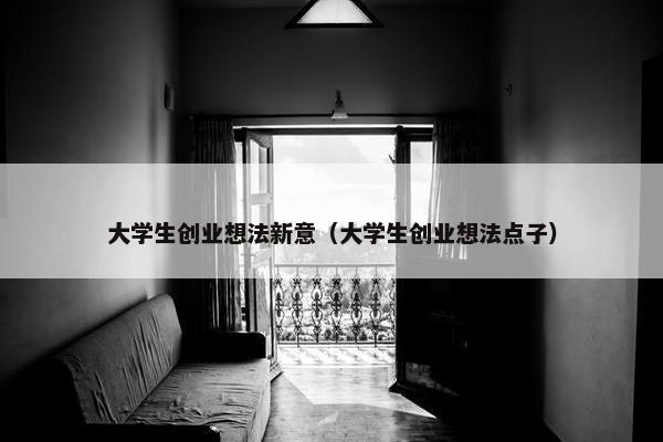 大学生创业想法新意（大学生创业想法点子）