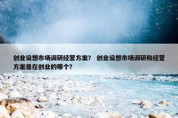 创业设想市场调研经营方案？ 创业设想市场调研和经营方案是在创业的哪个？