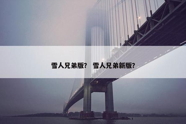 雪人兄弟版？ 雪人兄弟新版？