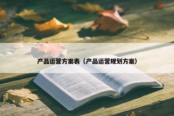 产品运营方案表（产品运营规划方案）