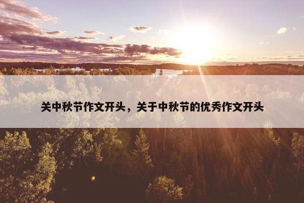 关中秋节作文开头，关于中秋节的优秀作文开头