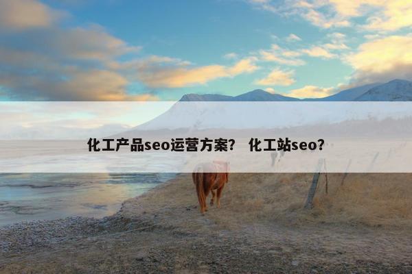 化工产品seo运营方案？ 化工站seo？