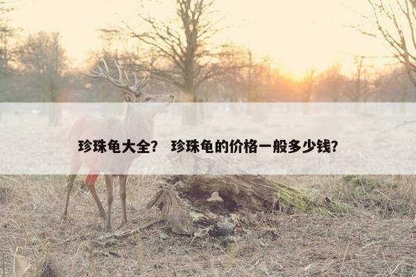 珍珠龟大全？ 珍珠龟的价格一般多少钱？