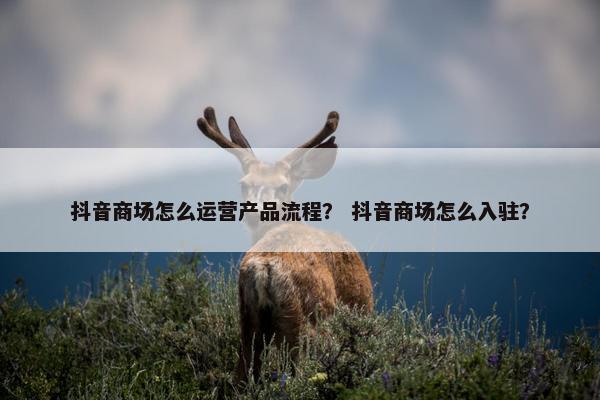 抖音商场怎么运营产品流程？ 抖音商场怎么入驻？