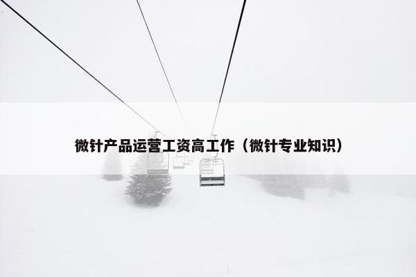 微针产品运营工资高工作（微针专业知识）