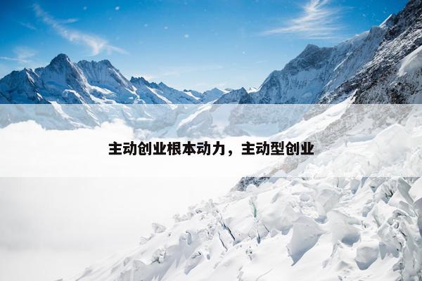 主动创业根本动力，主动型创业