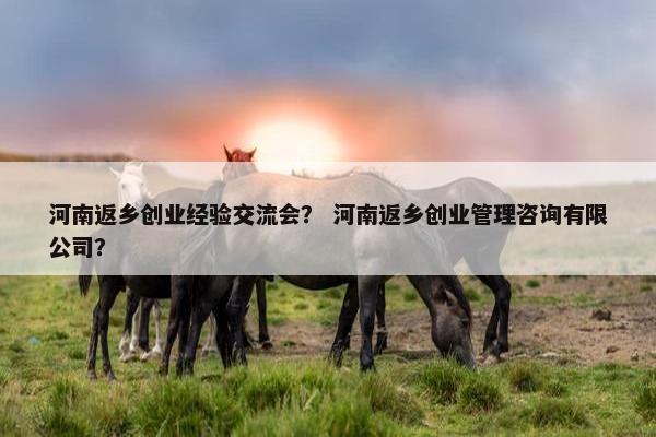 河南返乡创业经验交流会？ 河南返乡创业管理咨询有限公司？