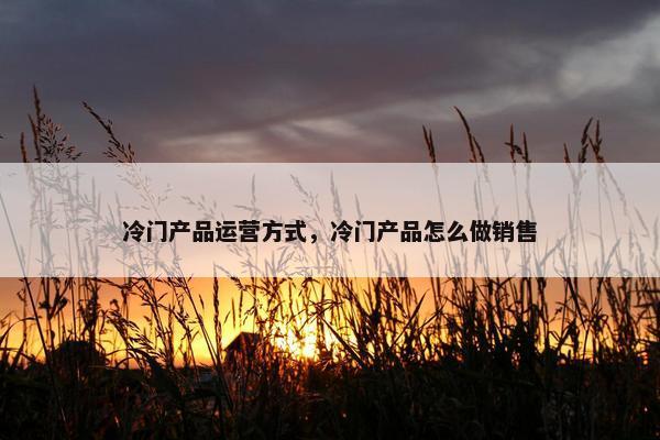 冷门产品运营方式，冷门产品怎么做销售