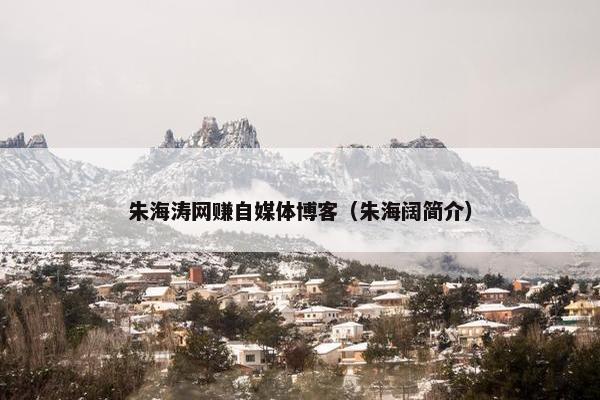 朱海涛网赚自媒体博客（朱海阔简介）