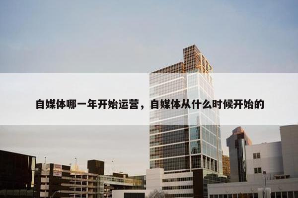 自媒体哪一年开始运营，自媒体从什么时候开始的