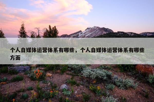 个人自媒体运营体系有哪些，个人自媒体运营体系有哪些方面
