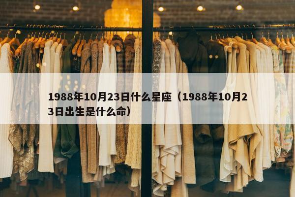 1988年10月23日什么星座（1988年10月23日出生是什么命）